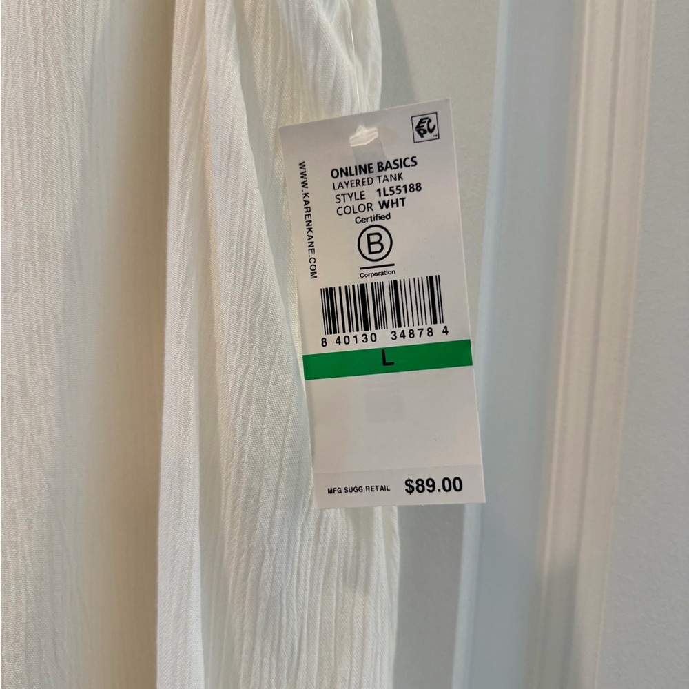 Karen Kane NWT Layered Tank in white - Picture 6 of 8